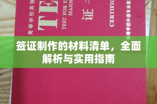 诸城签证制作的材料清单，全面解析与实用指南